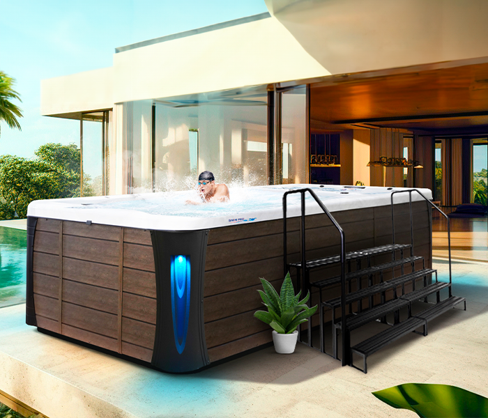 Calspas hot tub being used in a family setting - Midland